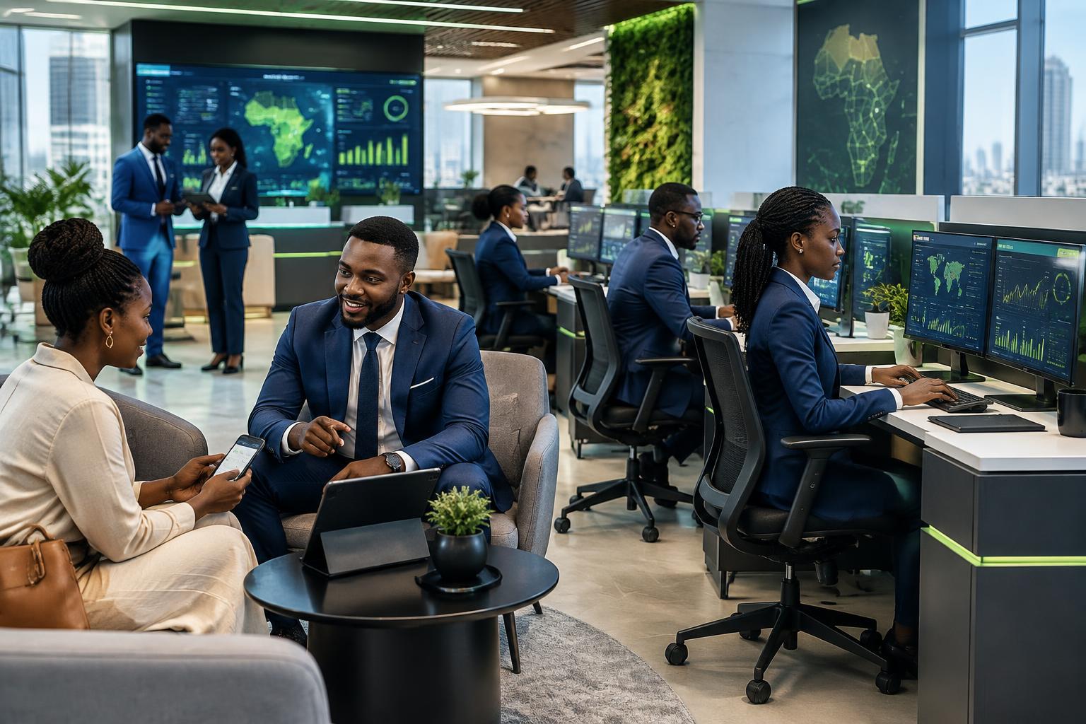 Afrinity banking professionals supporting digital finance and investment services